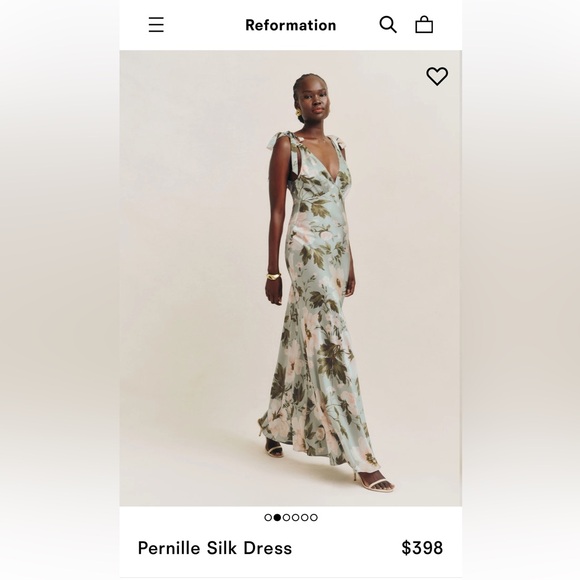 Reformation Pernille Silk Gown in Fauna Print Size XS - Picture 6 of 9